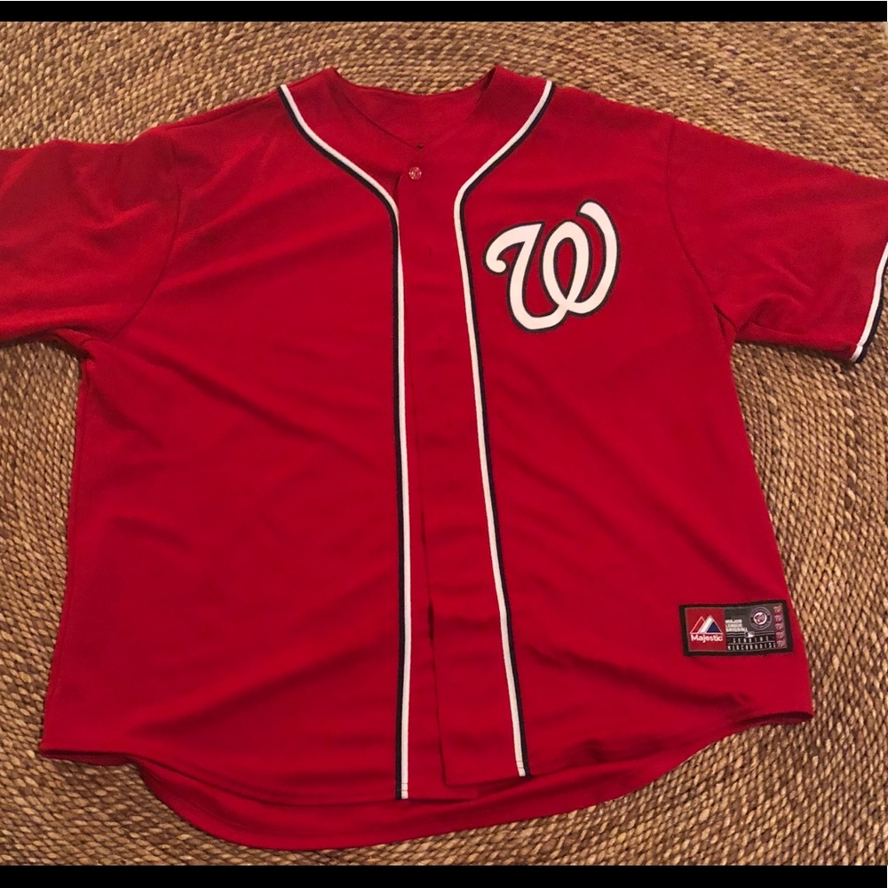 Washington Nationals Majestic Red Alt Jersey Sz 2X